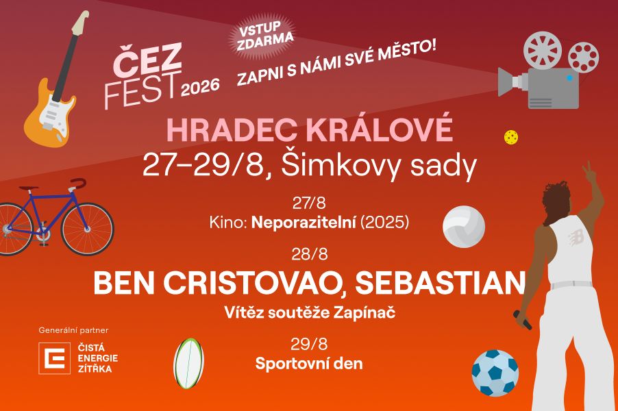 Hradec Králové ožije festivalovou energií: ČEZfest  v Šimkových sadech láká na Bena Cristovao, Sebastiana  i závod s Lucií Výbornou