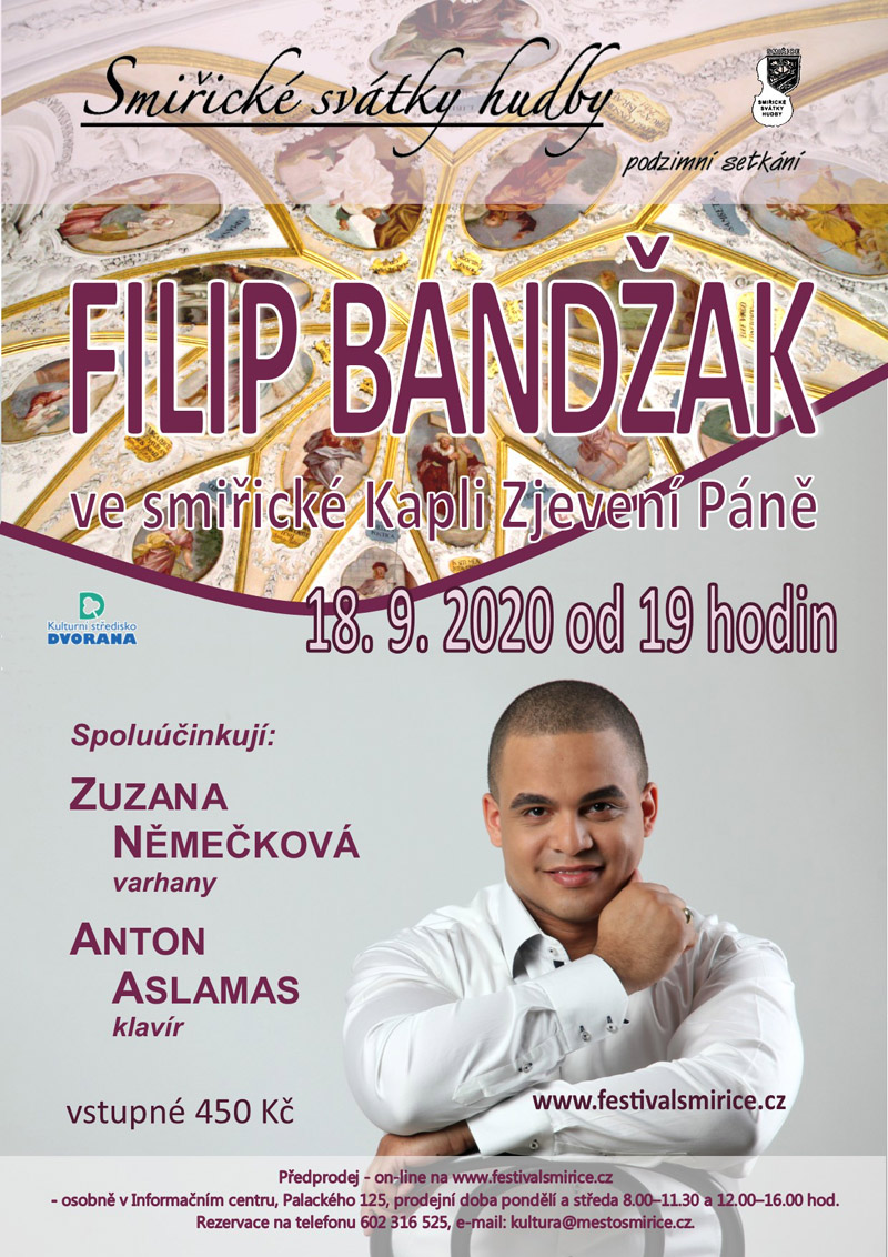 Smiřické svátky hudby - koncert Filip Bandžak 18.9.2020 SMIŘICE