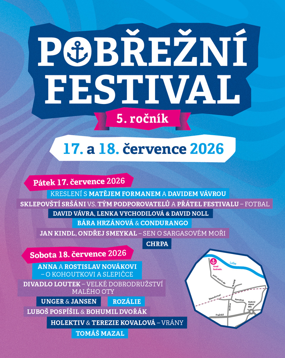 Pobřežní festival se popáté vrací na břeh Labe u Přelouče. 
