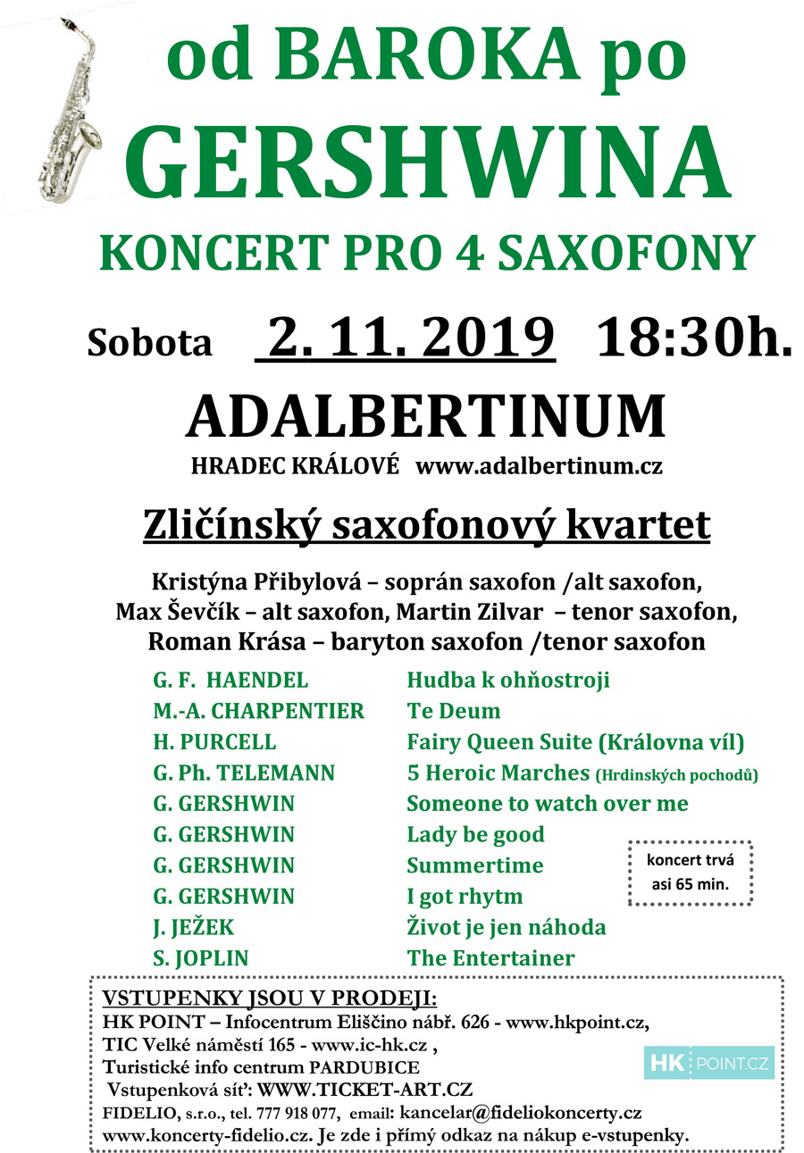 Saxofonový koncert v Adalbertinu HK!