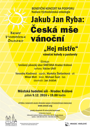 Tradiční adventní koncert Nadace Východočeská onkologie.