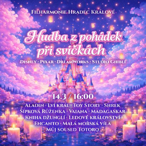 HUDBA Z POHÁDEK PŘI SVÍČKÁCH - Rodinný koncert hudby z pohádek a animovaných filmů